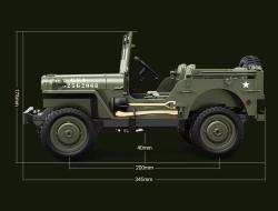 IQ models Vojenské RC auto Jeep WILLYS 1/10