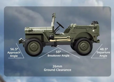 IQ models Vojenské RC auto Jeep WILLYS 1/10