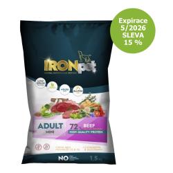 IRONpet Dog Mini Adult Beef (Hovězí) 1,5 kg - Expirace 5/2026 - %