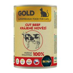 IRONpet Gold Cat Hovězí krájená svalovina, konzerva 400 g IRONpet Gold Cat Hovězí krájená svalovina, konzerva 400 g