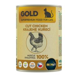 IRONpet Gold Cat Kuřecí krájená svalovina, konzerva 400 g IRONpet Gold Cat Kuřecí krájená svalovina, konzerva 400 g