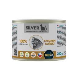 IRONpet Silver Cat Kuřecí 100% masa, konzerva 200 g IRONpet Silver Cat Kuřecí 100% masa, konzerva 200 g