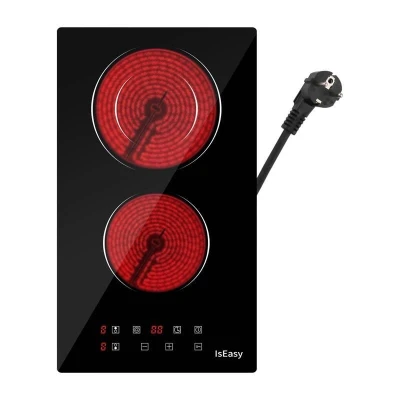 IsEasy LT2V-15 černý dvouzónový elektrický sklokeramický vařič