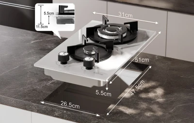 IsEasy MGBG-312A bílá dvouhořáková plynová varná deska