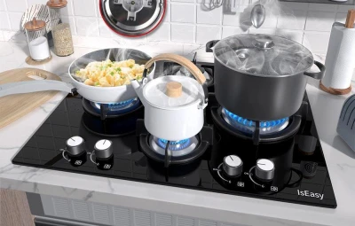 IsEasy MGBG-654A černá skleněná plynová varná deska