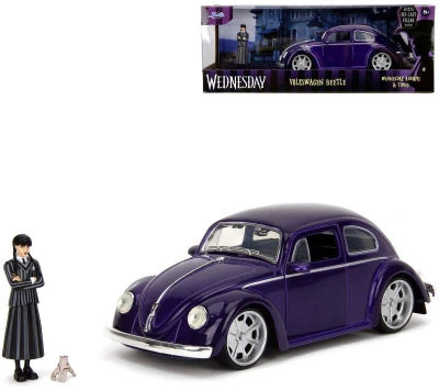 Jada Auto VW Beetle 1972 volný chod set s figurkou Wednesday kov