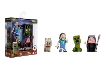 Jada Minecraft Movie figurky 2,5 sada 4ks kovových postaviček Jada Minecraft Movie figurky 2,5 sada 4ks kovových postaviček