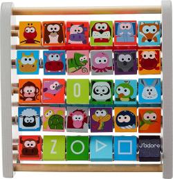 JADORE DŘEVO Baby počítadlo + abeceda zvířátka 2v1 (dřevěná hračka)