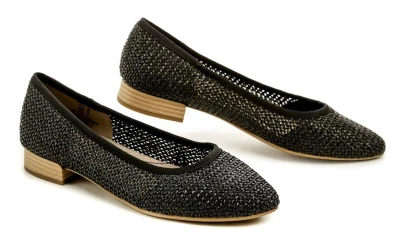 Jana Soft Line 8-22172-42 černé dámské baleríny šíře H