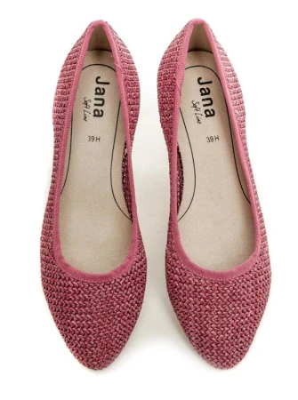 Jana Soft Line 8-22172-42 růžové dámské baleríny šíře H