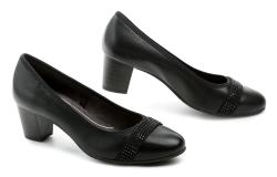 Jana 8-22466-45 černé dámské lodičky šíře H