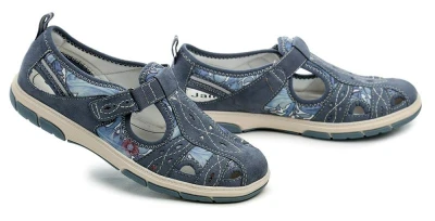 Jana 8-23671-44 denim dámské polobotky šíře H