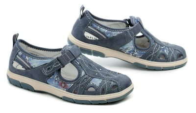 Jana 8-23671-44 denim dámské polobotky šíře H