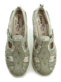 Jana 8-23671-44 zelenkavé dámské polobotky šíře H