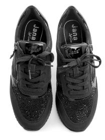 Jana 8-23774-43 čierne dámske poltopánky šírka H