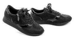 Jana 8-23774-43 čierne dámske poltopánky šírka H