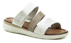 Jana 8-27207-28 bielo strieborné dámske papuče