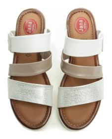 Jana 8-27207-28 bílo stříbrné dámské pantofle