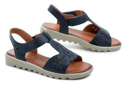 Jana 8-28262-44 navy dámske sandále šírka H
