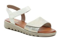 Jana 8-28265-42 bílo zlaté dámské sandály šíře H Jana 8-28265-42 bílo zlaté dámské sandály šíře H