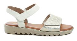 Jana 8-28265-42 bílo zlaté dámské sandály šíře H