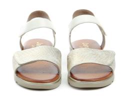 Jana 8-28265-42 bílo zlaté dámské sandály šíře H
