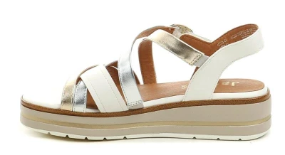 Jana 8-28267-44 bílo zlaté dámské sandály na platformě