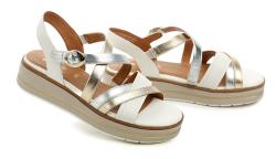 Jana 8-28267-44 bílo zlaté dámské sandály na platformě