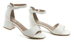 Jana 8-28361-42 biele dámske sandále na podpätku šírka H