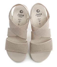 Jana 8-28768-42 zlato béžové dámské sandály šíře H