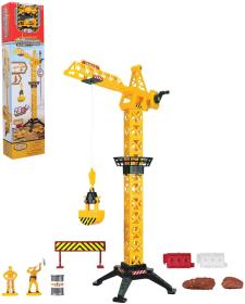 Jeřáb stavební manuální ovládání 57cm set se 2 pracovními auty a doplňky Jeřáb stavební manuální ovládání 57cm set se 2 pracovními auty a doplňky