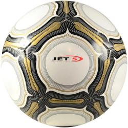 Jet 5 Míč fotbalový kopačák vel.5 bílý černo-zlatý potisk na kopanou Jet 5 Míč fotbalový kopačák vel.5 bílý černo-zlatý potisk na kopanou