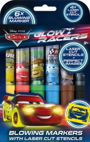 Jiri Models Fixy foukací 6ks Auta (Cars) set se 4 šablonami