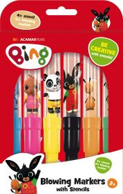 Jiri Models Foukací fixy set 6ks + 4 šablony králíček Bing