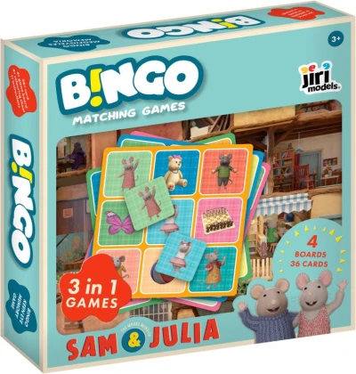 Jiri Models HRA Bingo Dům myšek Sam a Julie 3v1 (společenská hra)
