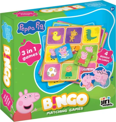 Jiri Models HRA Bingo prasátko Peppa Pig 3v1 (společenská hra)