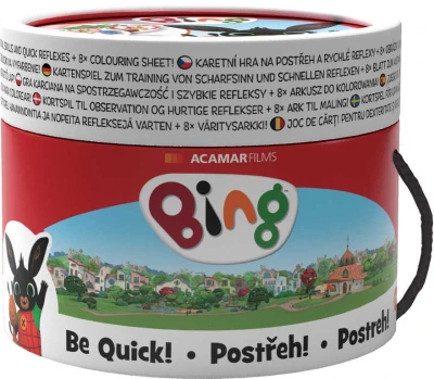 Jiri Models Hra karetní Postřeh! Králíček Bing v kulaté krabičce