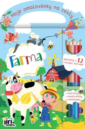 Jiri Models Moje omalovánky na cesty Farma s pastelkami a samolepkami Jiri Models Moje omalovánky na cesty Farma s pastelkami a samolepkami