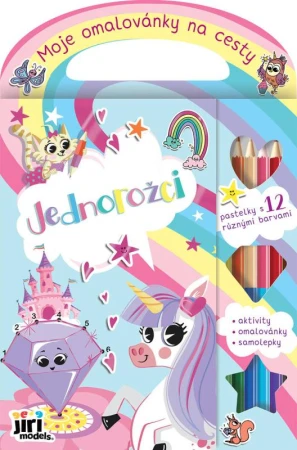 Jiri Models Moje omalovánky na cesty Jednorožci s pastelkami a samolepkami Jiri Models Moje omalovánky na cesty Jednorožci s pastelkami a samolepkami