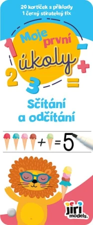 Jiri Models Moje první úkoly Sčítání a odčítání set 20 kartiček s fixem Jiri Models Moje první úkoly Sčítání a odčítání set 20 kartiček s fixem