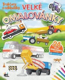 Jiri Models Omalovánky velké se samolepkami Traktory a náklaďáky
