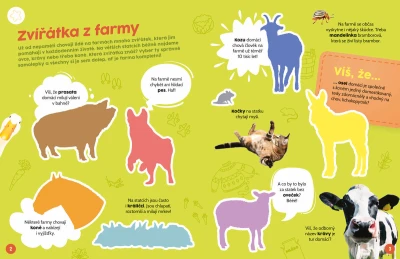 Jiri Models Poznávací samolepková knížka s kvízem Farma zvířátka