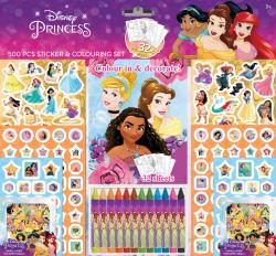 Jiri Models Samolepkový set s omalovánkami a voskovkami 500ks Disney Princezny