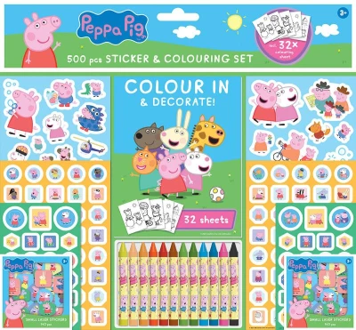 Jiri Models Samolepkový set s omalovánkami a voskovkami Peppa Pig Jiri Models Samolepkový set s omalovánkami a voskovkami Peppa Pig