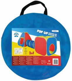 John Dětské stany látkové set 3ks Pop-Up Teepee + Krychle + Prolézací tunel