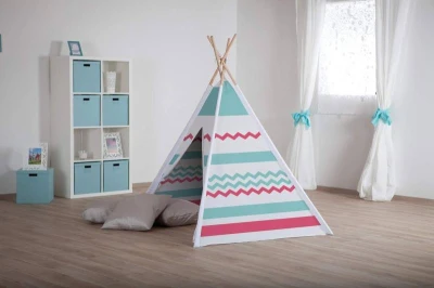John Indiánsky detský stan Teepee 120x160x120cm drevená konštrukcia
