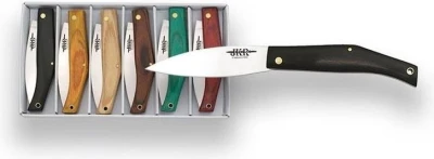 Joker Folding Knives Pressed Wooden Handle sada 6 ks přívěsků ve tvaru zavíracího nože