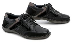 Josef Seibel 44987 černé pánské nadměrné polobotky šíře K