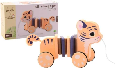 JOUECO DŘEVO Tygr tahací baby tahadlo na provázku (dřevěná hračka) JOUECO DŘEVO Tygr tahací baby tahadlo na provázku (dřevěná hračka)