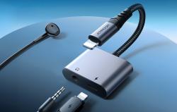 Joyroom Audio adaptér 2 v 1 SY-L01 Lightning na 3,5 mm + Lightning (černý)